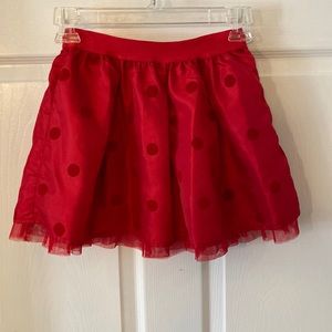 Red polka dot skirt